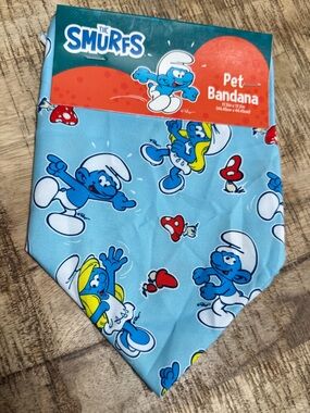The Smurfs Light Blue Pet Bandana - Iconic Character Print